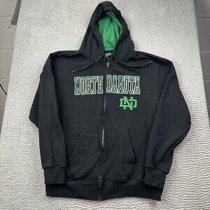 North Dakota Fighting Sioux Full Zip Size Large UND Hockey Hoodie